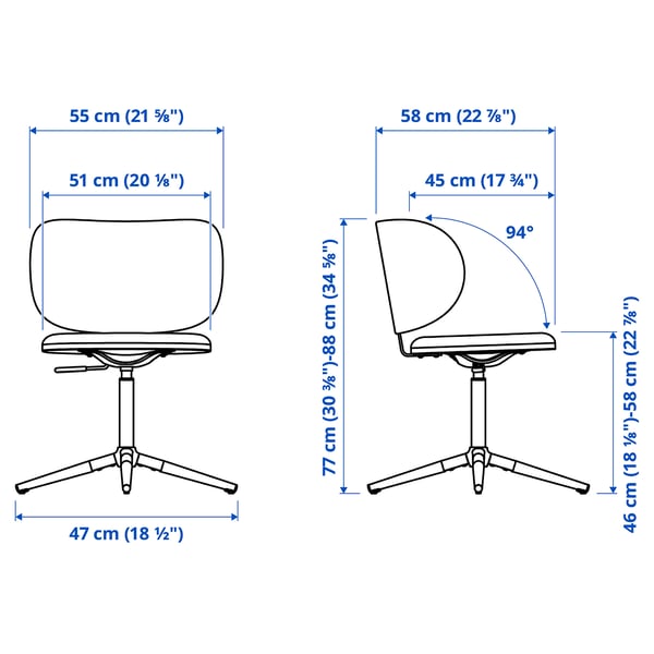 KRYLBO - Swivel chair, Tonerud blue