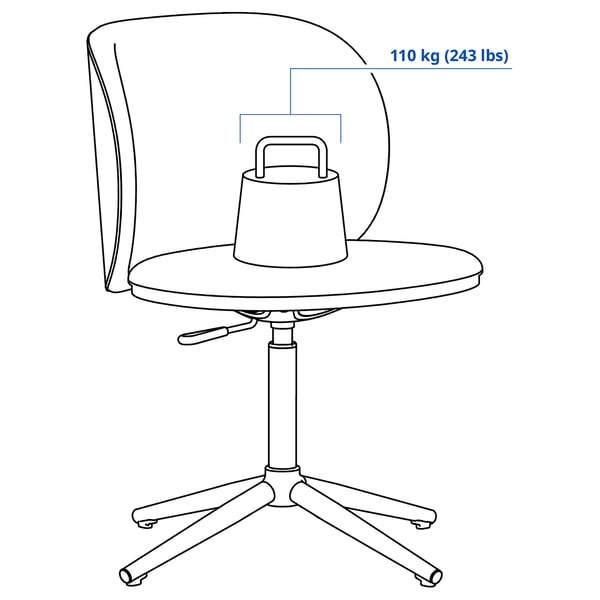 KRYLBO swivel chair, Tonerud blue, 63 cm