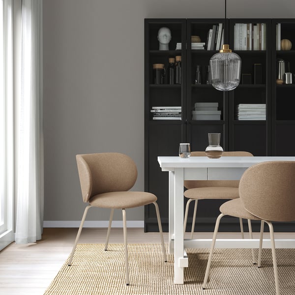 KRYLBO chair, Tonerud dark beige, 55x75x51 cm