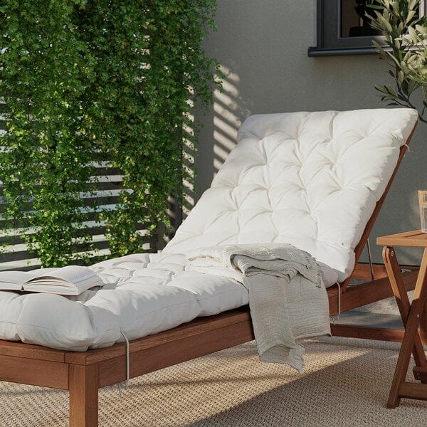 Ikea KUDDARNA - Cot cushion, outdoor, light gray-beige,190x60 cm