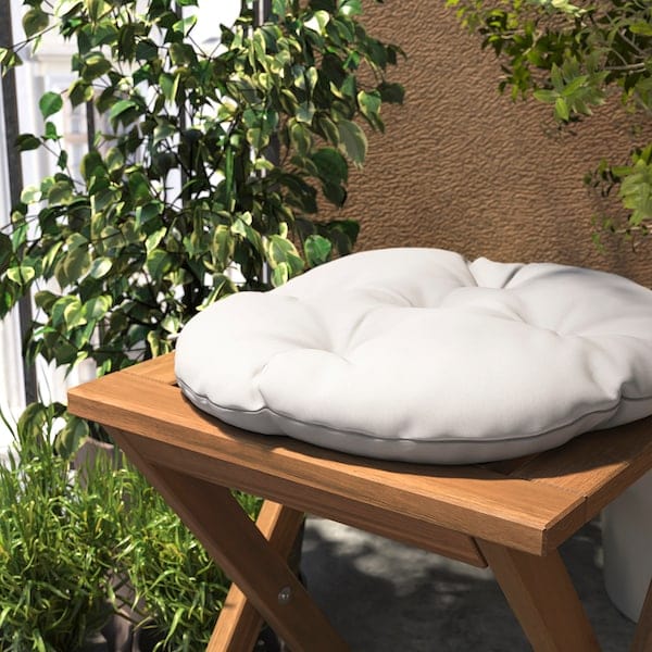 Ikea KUDDARNA - Outdoor chair cushion, light gray-beige,35 cm