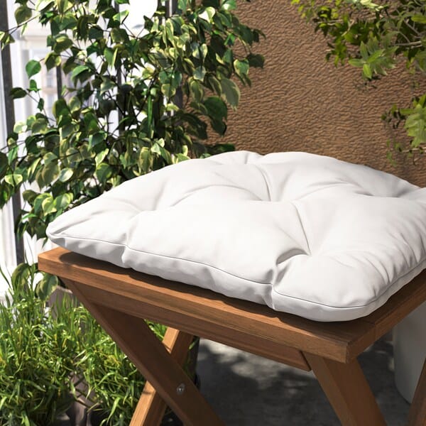 Ikea KUDDARNA - Outdoor chair cushion, light gray-beige,36x32 cm