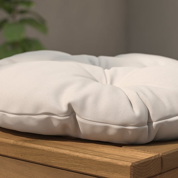KUDDARNA - Outdoor chair cushion, light gray-beige,35 cm