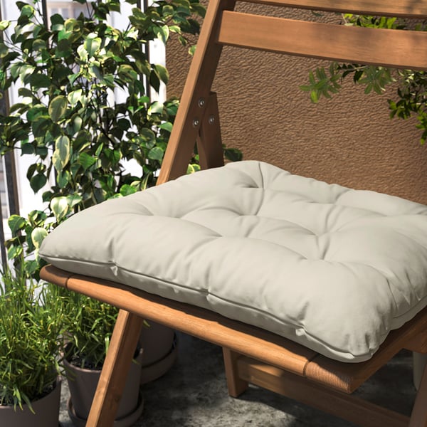 KUDDARNA - Outdoor chair cushion, light gray-beige,44x44 cm
