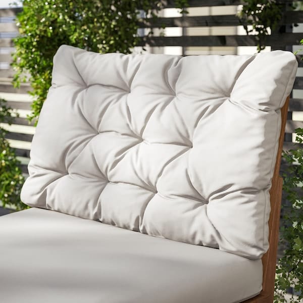 Ikea KUDDARNA - Outdoor back cushion, light gray-beige,62x44 cm