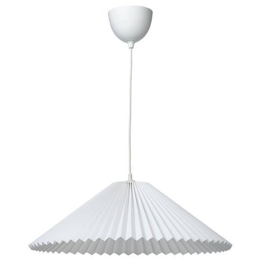 KUDDLAVA / HAVSDJUP pendant lamp, pleated white, 59 cm