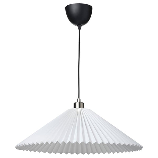 KUDDLAVA / SKAFTET - KUDDLAVA / SKAFTET Pendant lamp, pleated white, 59 cm