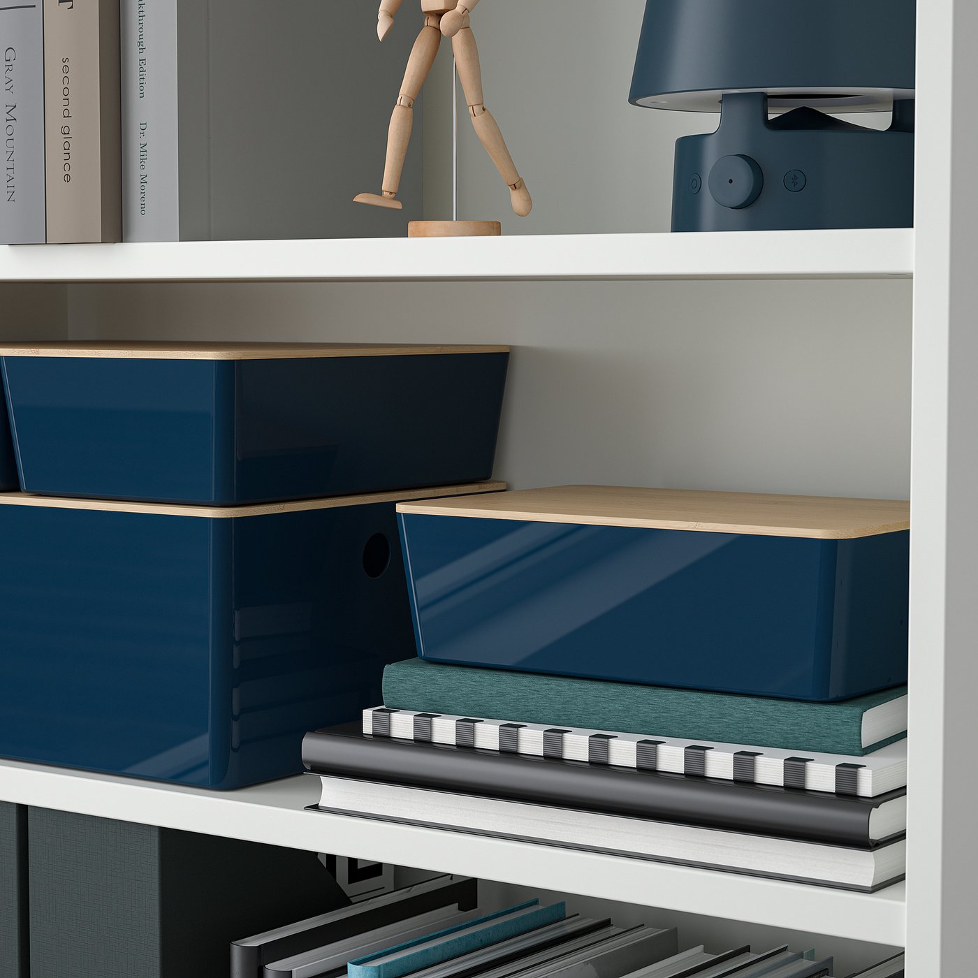 KUGGIS box, black-blue, 18x8x26 cm