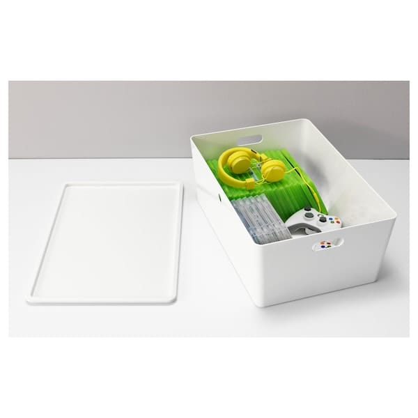 Ikea KUGGIS - Box with lid, white, 37x54x21 cm