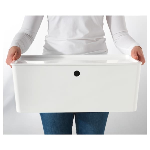 Ikea KUGGIS - Box with lid, white, 37x54x21 cm