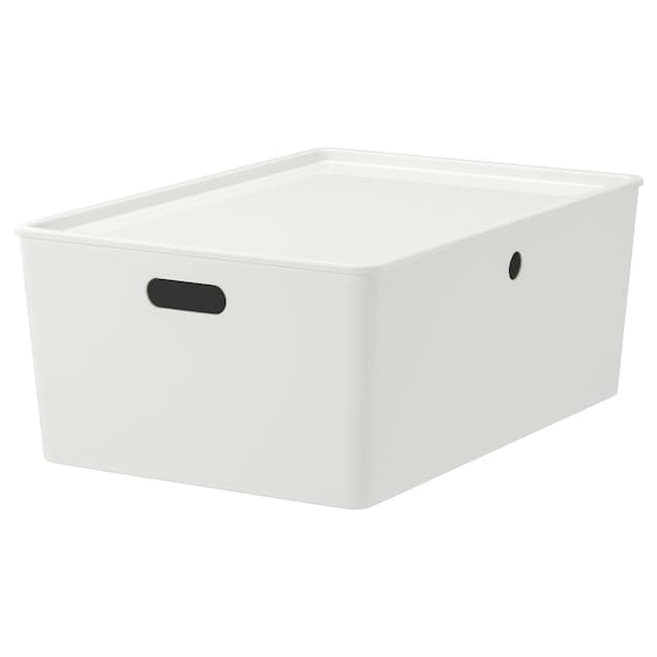 Ikea KUGGIS - Box with lid, white, 37x54x21 cm