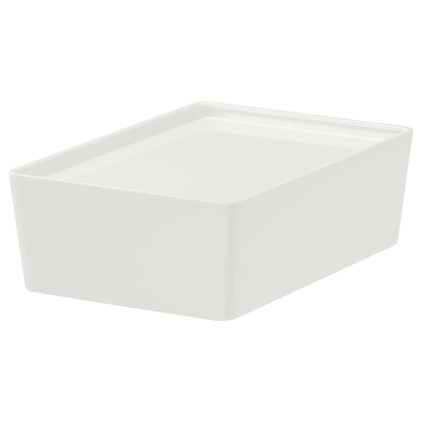 Ikea KUGGIS - Box with lid, white, 18x26x8 cm