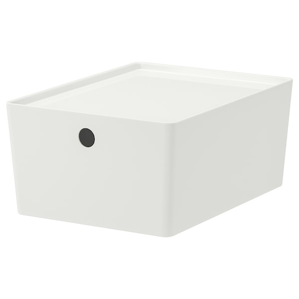 KUGGIS - Container with lid, white,26x35x15 cm