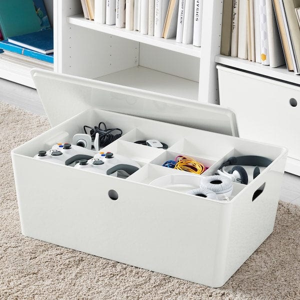 Ikea KUGGIS - Box with lid, white, 37x54x21 cm