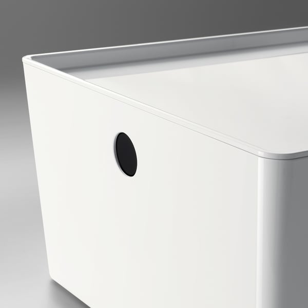 KUGGIS - KUGGIS Box with lid, white, 26x35x15 cm