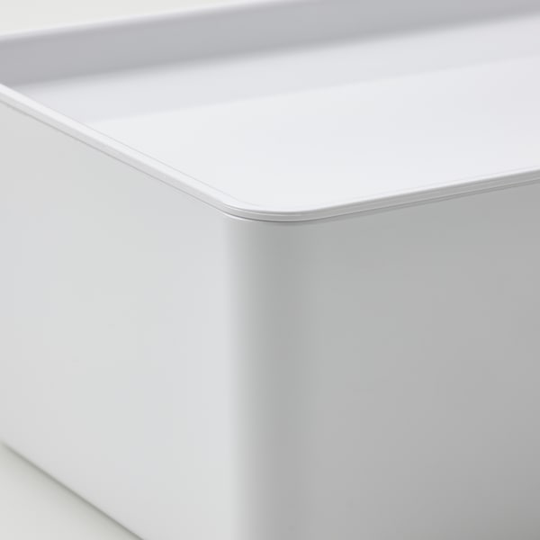 KUGGIS - Container with lid, white,13x18x8 cm