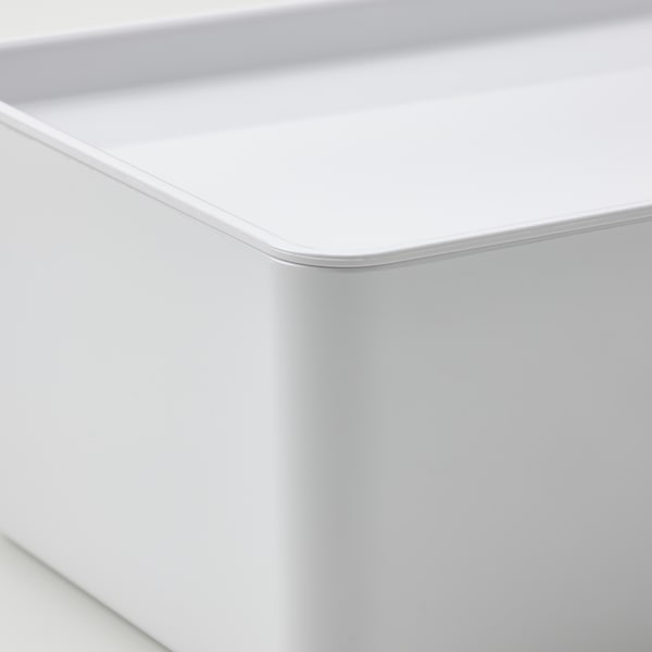 KUGGIS - Box with lid, white, 13x18x8 cm