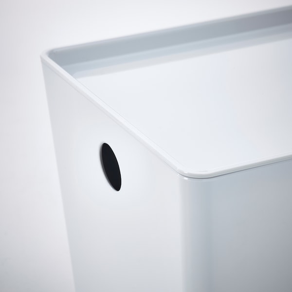 KUGGIS box with lid, white, 18x26x15 cm