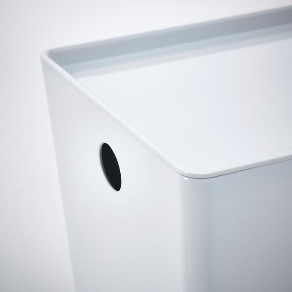 KUGGIS box with lid, white, 18x26x15 cm