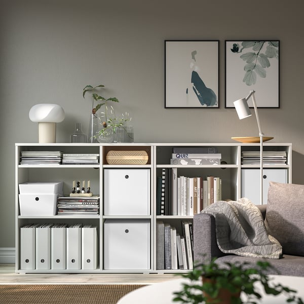 KUGGIS storage box with lid, white, 32x32x32 cm