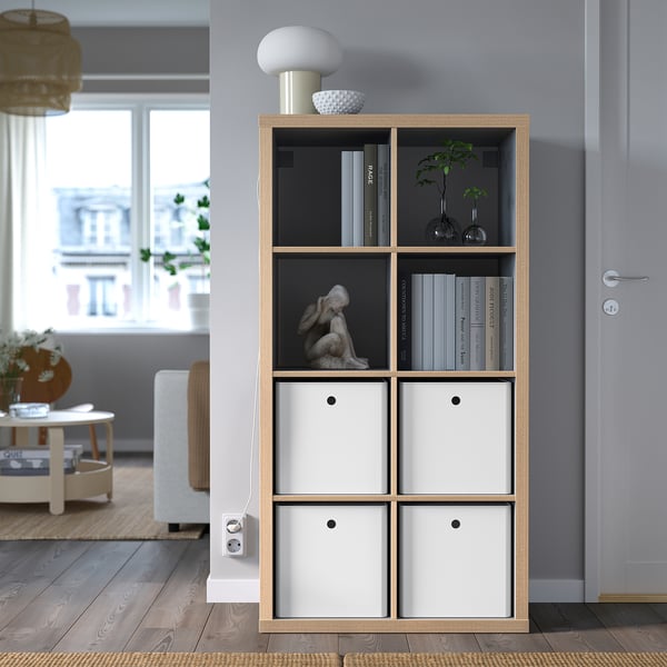 KUGGIS storage box with lid, white, 32x32x32 cm