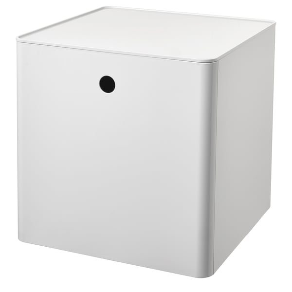 KUGGIS storage box with lid, white, 32x32x32 cm