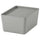KUGGIS - Container with lid, light grey,13x18x8 cm