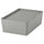 KUGGIS - Container with lid, light grey,18x26x8 cm