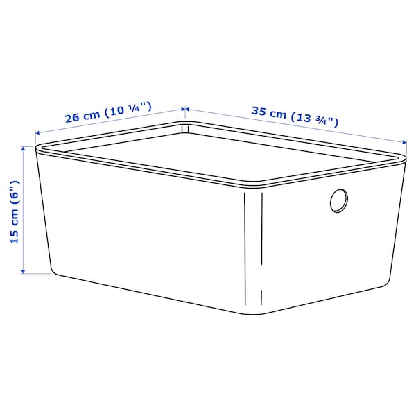 Ikea KUGGIS - Box with lid, transparent black, 26x35x15 cm