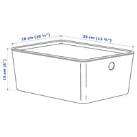 KUGGIS - Container with lid, transparent black,26x35x15 cm