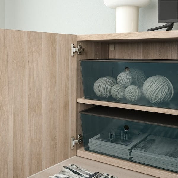 Ikea KUGGIS - Box with lid, transparent black, 37x54x21 cm