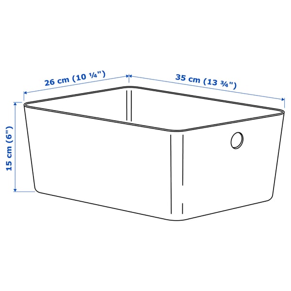 KUGGIS box, light grey, 26x35x15 cm