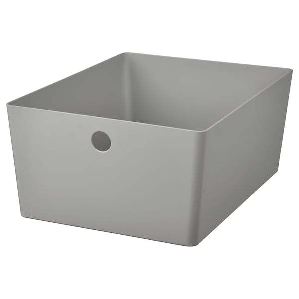 KUGGIS - Box, light grey, 26x35x15 cm