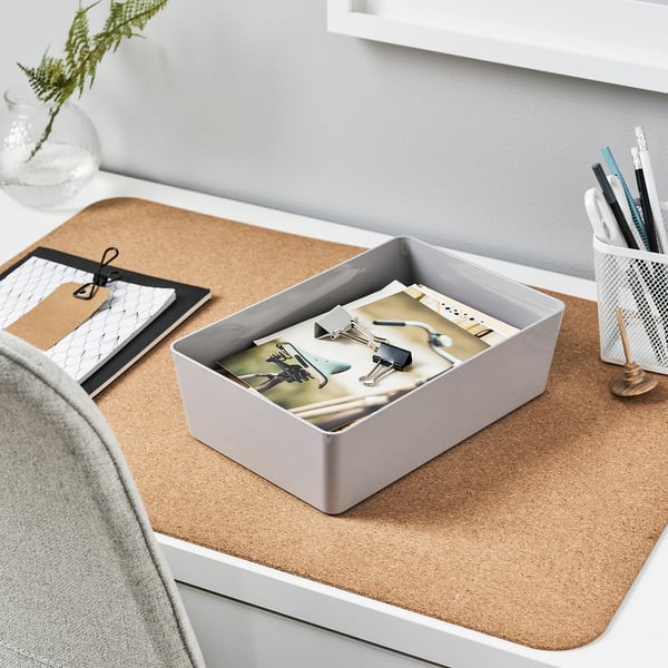 KUGGIS - KUGGIS Box, light grey, 18x26x8 cm