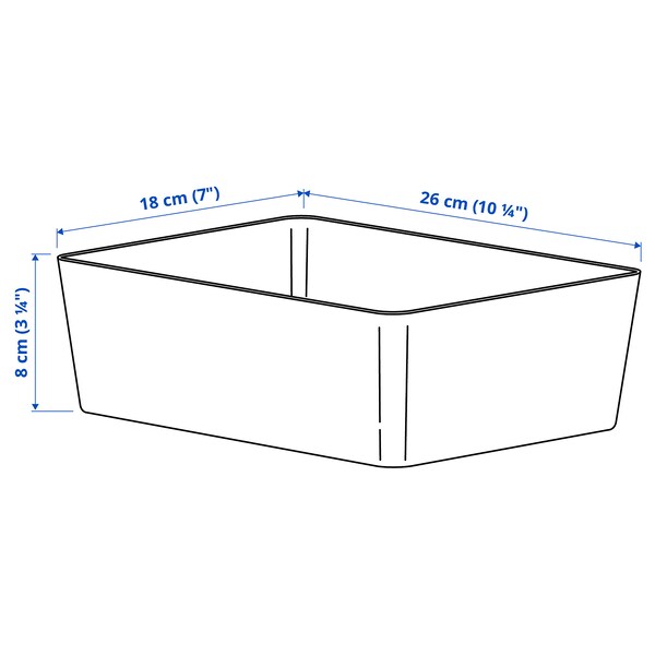 KUGGIS - Box, light grey, 18x26x8 cm