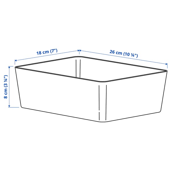 KUGGIS box, light grey, 18x26x8 cm