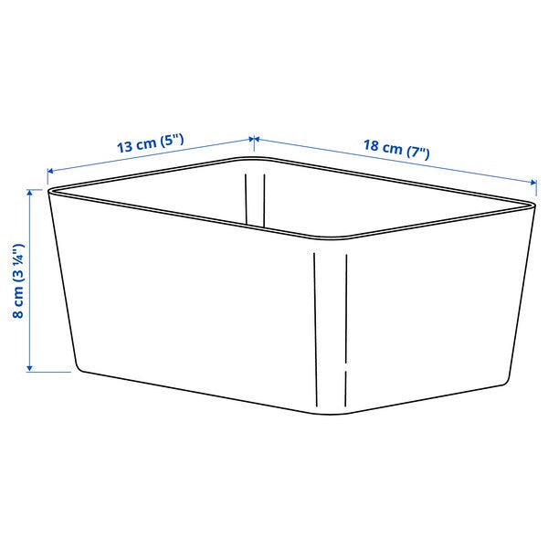 KUGGIS - Box, light grey, 13x18x8 cm