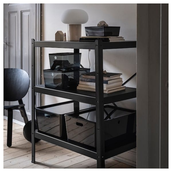 Ikea KUGGIS - Box, transparent black, 37x54x21 cm