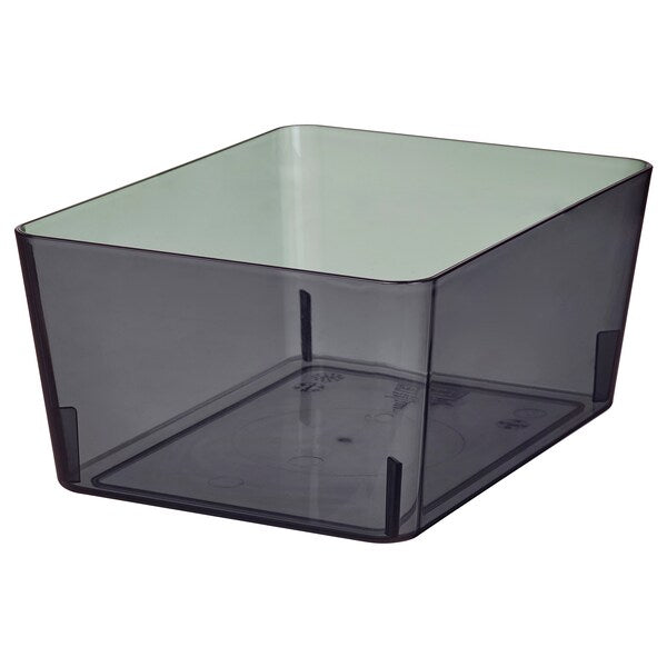 KUGGIS - Container, transparent black,13x18x8 cm