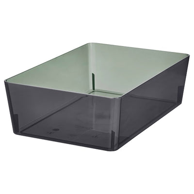 KUGGIS - Container, transparent black,18x26x8 cm
