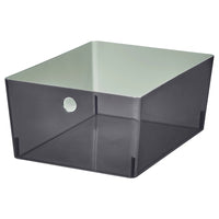 KUGGIS - Container, transparent black,26x35x15 cm