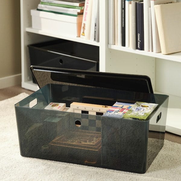 Ikea KUGGIS - Box, transparent black, 37x54x21 cm