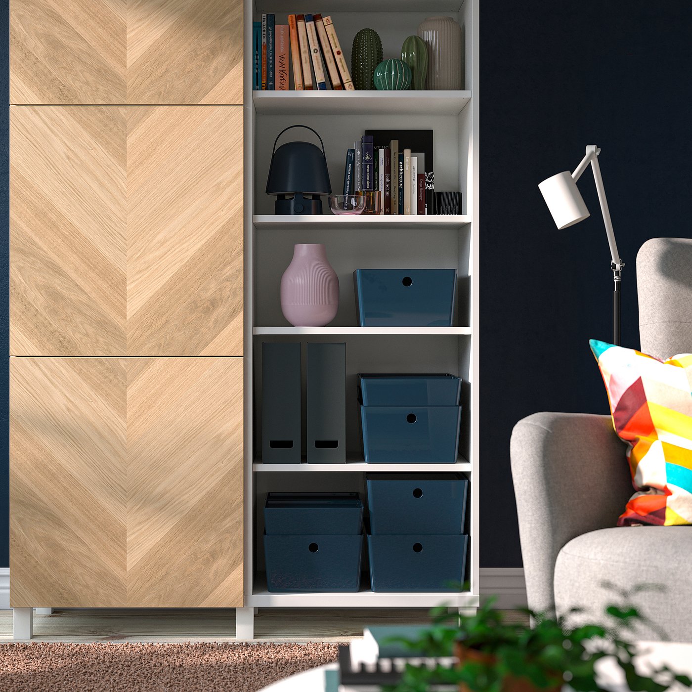 KUGGIS lid, black-blue, 26 cm