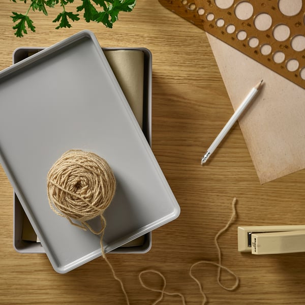 KUGGIS lid, light grey, 18x26 cm