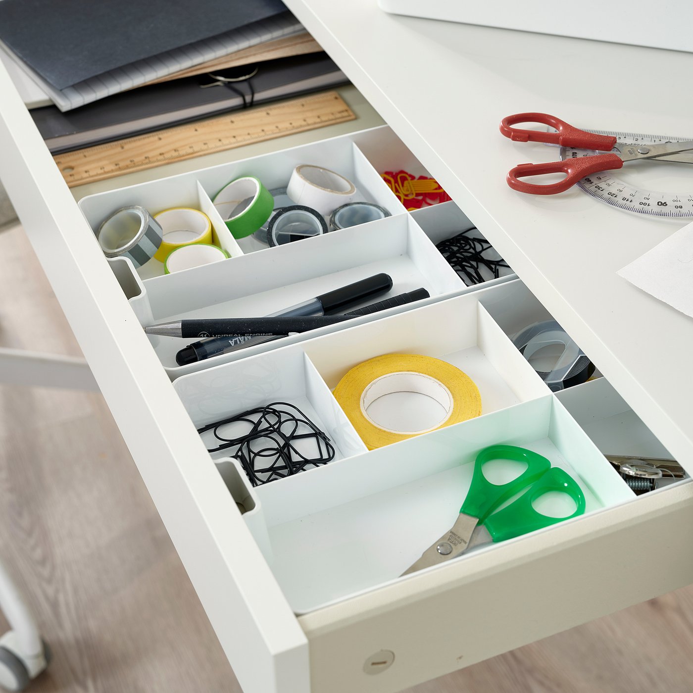 KUGGIS insert with 5 compartments, white, 26x17 cm