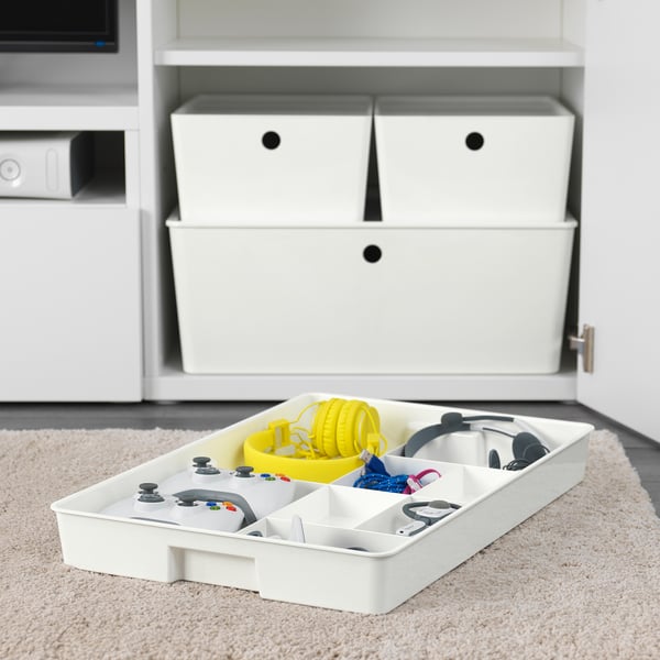KUGGIS insert with 8 compartments, white, 53x36 cm