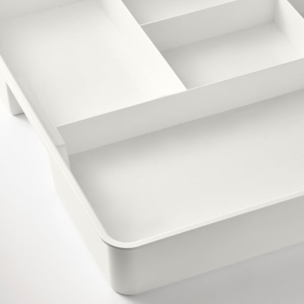 KUGGIS insert with 8 compartments, white, 53x36 cm