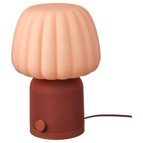 KULGLASS Bluetooth speaker lamp, red brown/pink, 267 cm