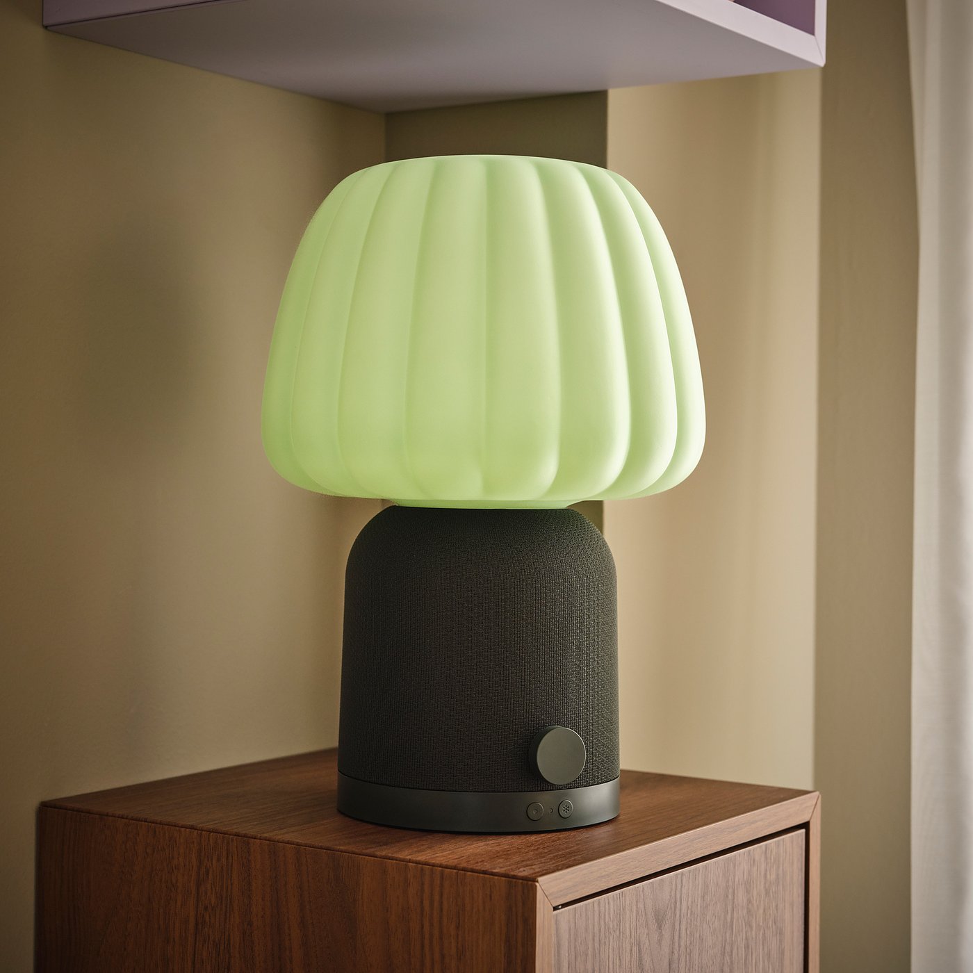 KULGLASS Bluetooth speaker lamp, dark green, 267 mm