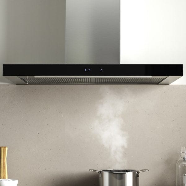 Ikea KULINARISK Hood to be fixed to the wall - stainless steel/glass , 90 cm